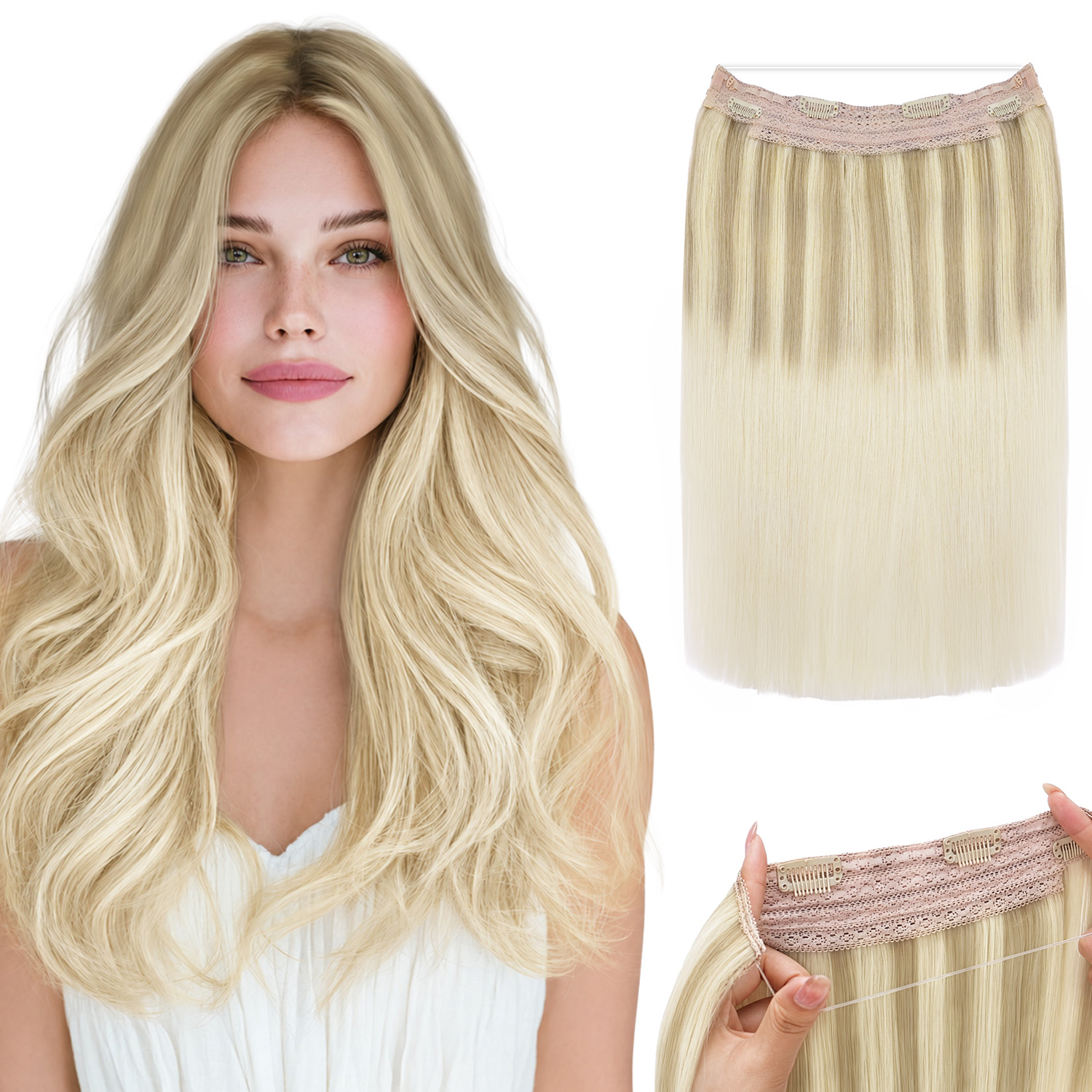 Tippet Line - Sunmofavo Wire Halo Hair Extensions Real