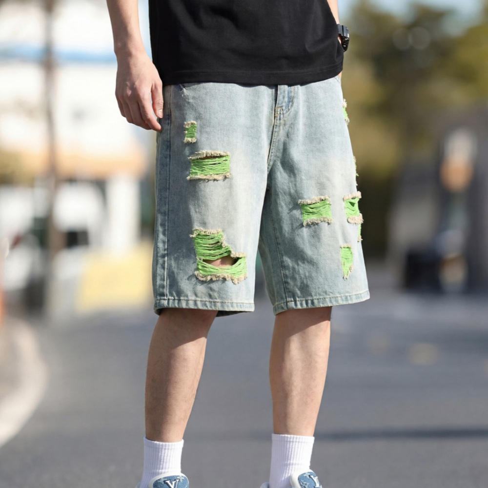Men's Lined Ripped Denim Short – Fly Line Bewertung und Preis