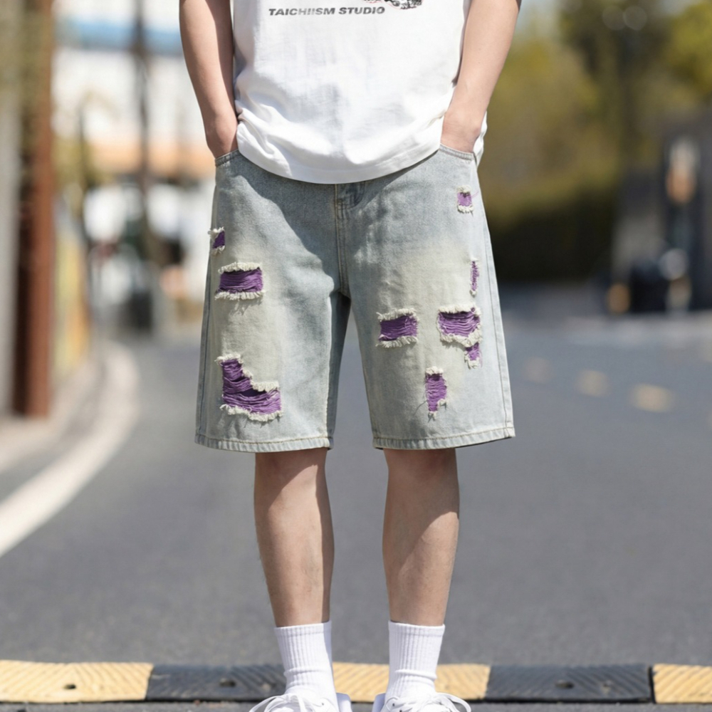 Men's Lined Ripped Denim Short – Fly Line Bewertung und Preis