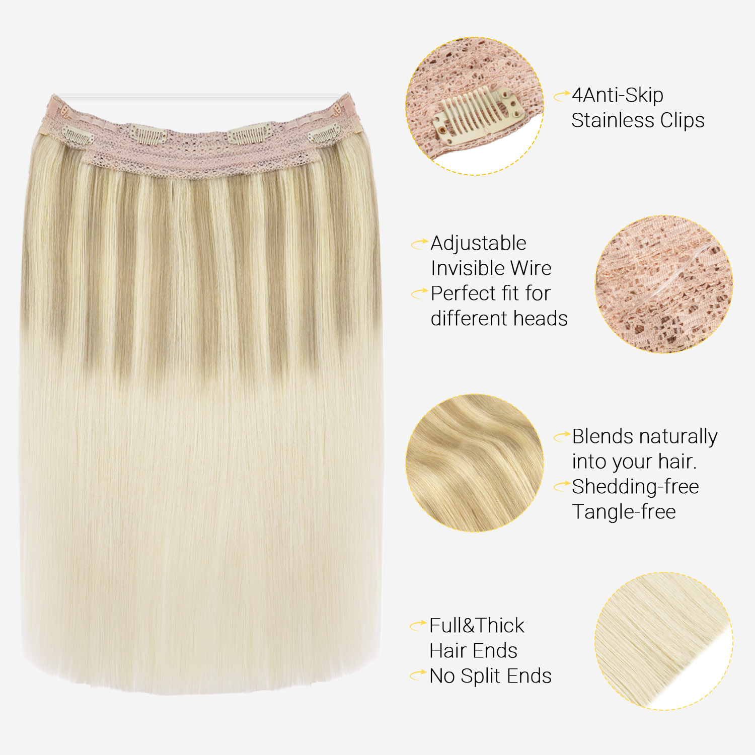 Sunmofavo Wire Halo Hair Exten – Tippet Line Bewertung und Preis