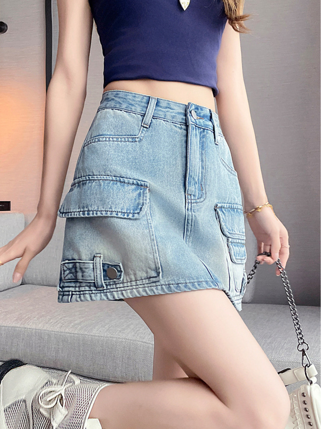 Women High Waist Cargo Denim M – Fly Line Bewertung und Preis